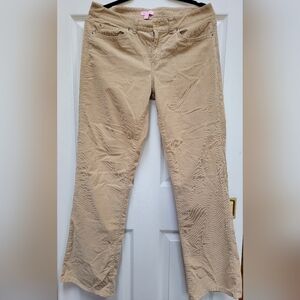 Lilly Pulitzer Palm Beach Tan Corduroy Flare Pants Size 10 Cotton